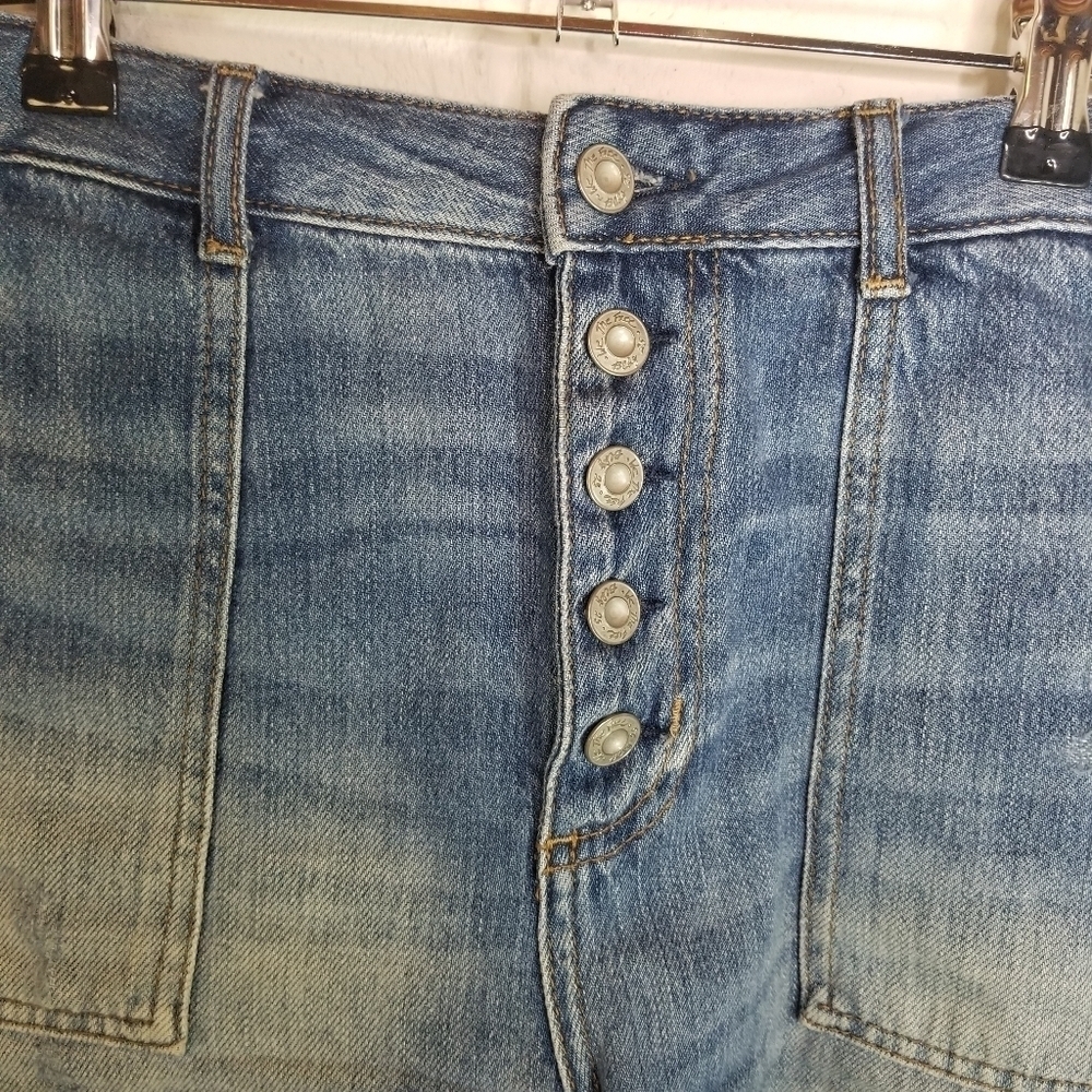Free People Jesse button fly back cinch cut off jean shorts - Picture 9 of 15